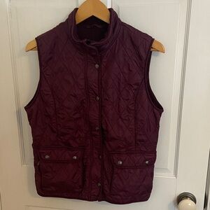 Eddie Bauer Quilted Ladies Vest - Burgundy Size L